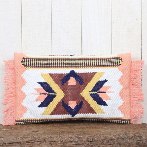 New Fringed Aztec Pink Tote Clutch Purse - Picture 4 of 8